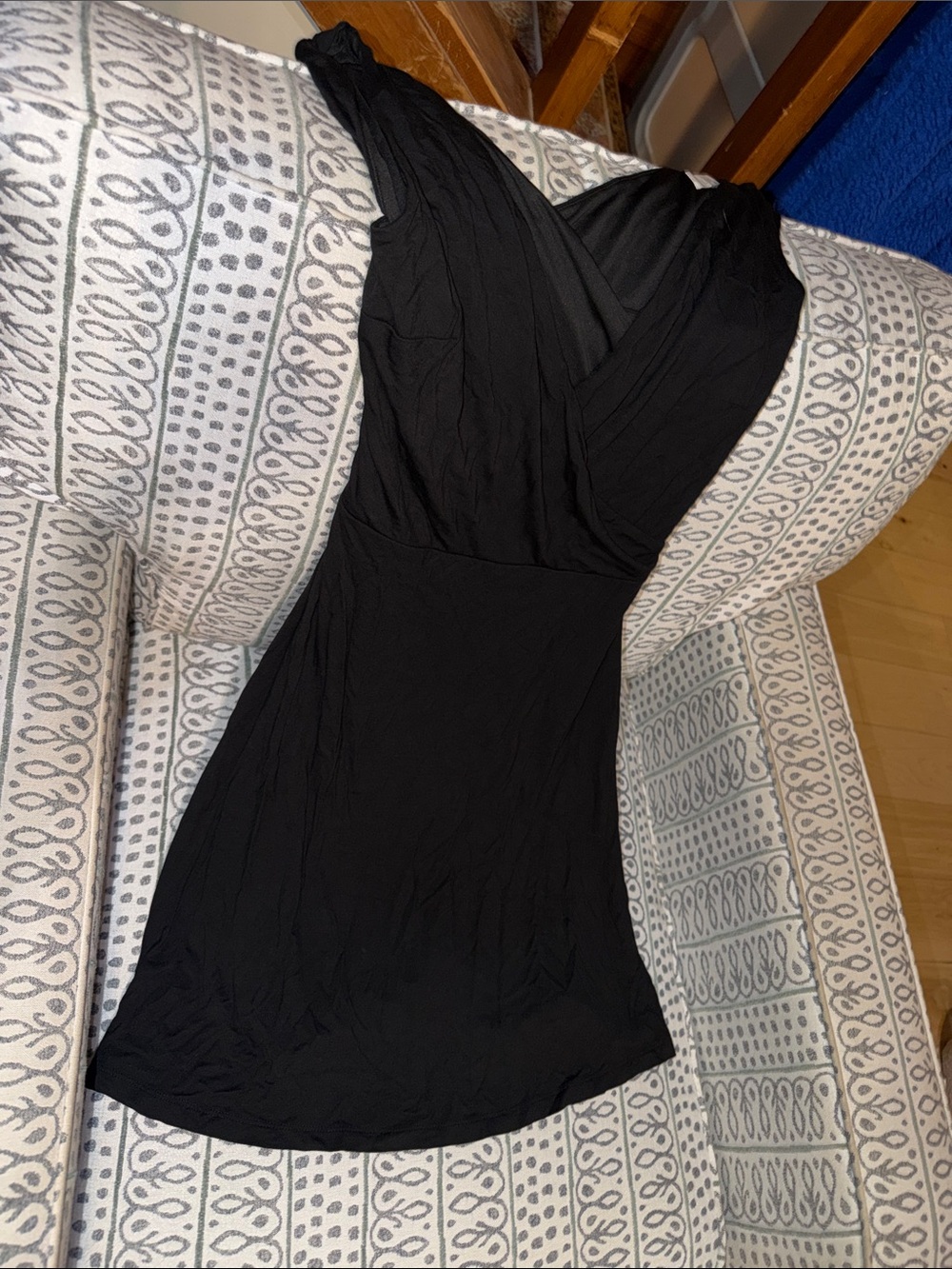 LOFT Black One-Shoulder Evening Dress